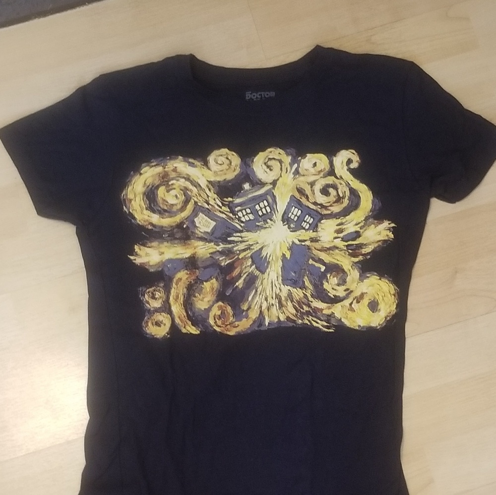 Doctor Who Van Gogh Exploding TARDIS Tee - Picture 2 of 4